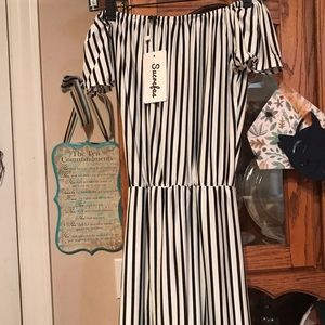 Vertical striped maxi dress